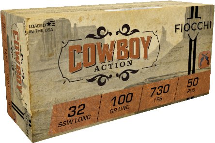 FIOCCHI 32 S&W LONG 100GR LEAD - WADCUTTER 50RD 20BX/CS