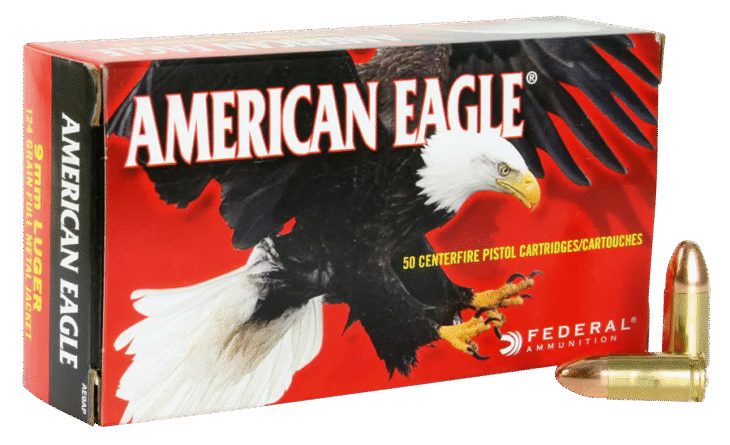 FEDERAL AMERICAN EAGLE 9MM LUGER (9X19 PARA) - 50 ROUNDS