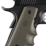HOGUE GRIPS COLT GOVT MODEL - W/FINGER GROOVES OD GREEN