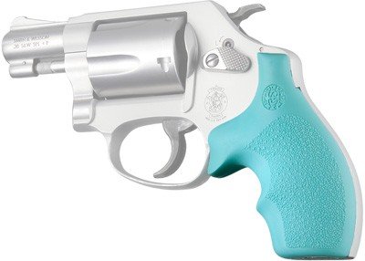 HOGUE GRIPS S&W J FRAME - ROUND BUTT BANTAM AQUA