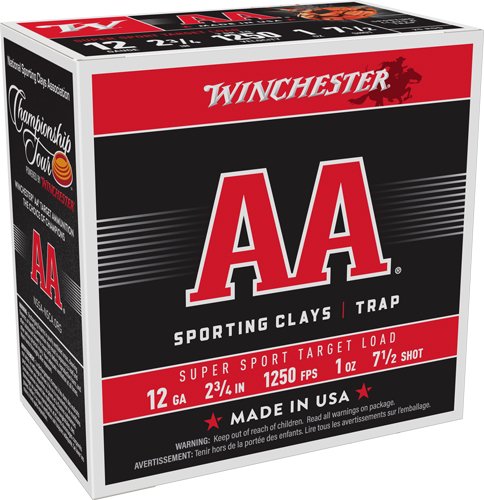 WINCHESTER AA 12GA 2.75" 1OZ - #7.5 1250FPS 250RD CASE LOT