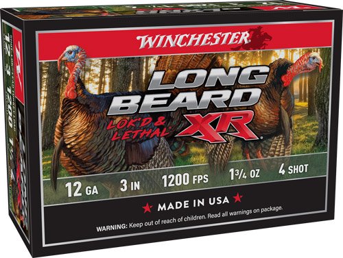 WINCHESTER LONG BEARD XR 12GA - 3" 1-3/4OZ #4 10RD 10BX/CS