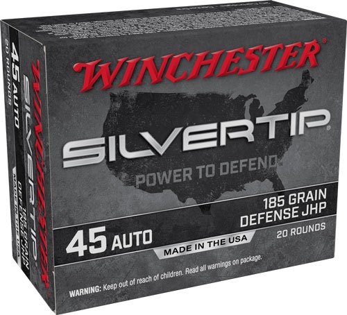 WINCHESTER SILVERTIP 45 ACP - 185GR HP 20RD 10BX/CS