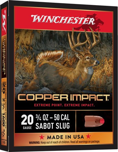 WINCHESTER COPPER IMPACT 20GA - 2.75" 3/4OZ SABOT 5RD 20BX/CS