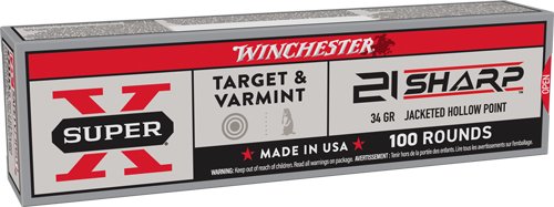 WINCHESTER SUPER X 21 SHARP - 34GR JHP 1500 FP 100RD 20BX/CS