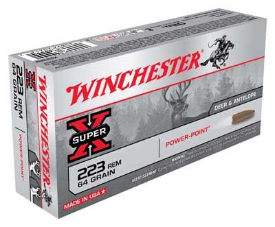 WINCHESTER SUPER-X 223 REM - 64GR POWER POINT 20RD 10BX/CS