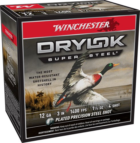 WINCHESTER DRYLOK 12GA 3" - 1-1/4OZ #4 25RD 10BX/CS