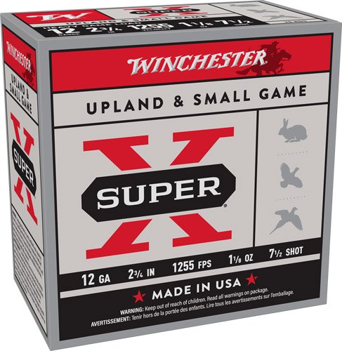 WINCHESTER SUPER-X 12GA 2.75" - 1-1/8OZ #7.5 1255FPS 250R CASE