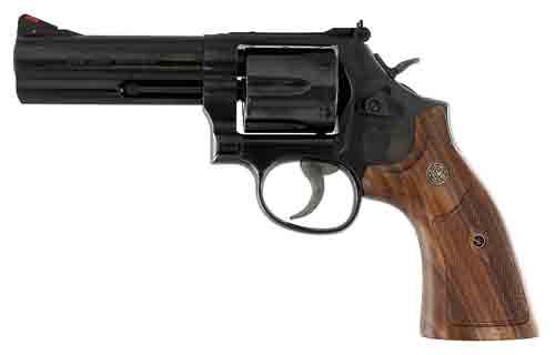 S&W 586 CLASSIC 357MAG 4" AS - 6-SHOT BLUED WOOD
