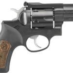 RUGER GP100 357MAG 3" ADJ. - BLUE RUBBER W/WOOD INSERT