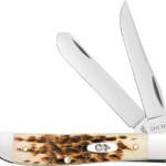 CASE KNIVES AMBER BONE SS - PEACH SEED JIG MINI TRAPPER