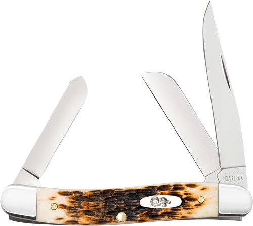 CASE KNIVES AMBER BONE PEACH - SEED JIG MEDIUM STOCKMAN