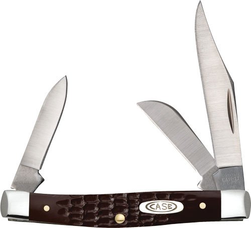 CASE KNIVES JIGGED BROWN - SYNTHETIC MEDIUM STOCKMAN
