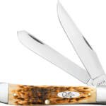 CASE KNIVES AMBER BONE PEACH - SEED JIG TRAPPER