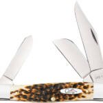 CASE KNIVES AMBER BONE PEACH - SEED JIG LARGE STOCKMAN