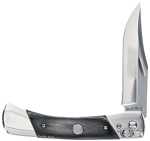 UNCLE HENRY KNIFE PLB7 3.8" - BLADE LMNT WOOD HANDLES PIVOT