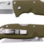 COLD STEEL FINN WOLF 3.5" OD - GREEN CLIP FOLDER W/TRI-AD LCK