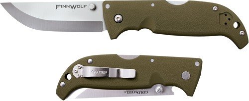 COLD STEEL FINN WOLF 3.5" OD - GREEN CLIP FOLDER W/TRI-AD LCK