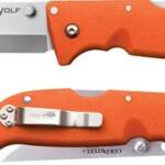 COLD STEEL FINN WOLF 3.5" BLZ - ORANGE CLIP FOLDER W/TRI-AD LK