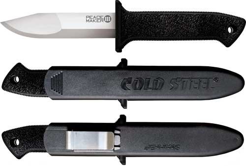COLD STEEL PEACE MAKER III 4" - PLAIN EDGE BOOT KNIFE W/SHEATH