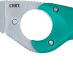 CRKT BEAR CLAW 2.39" GREEN W/ - VEFF SERRATIONS BELT CLIP