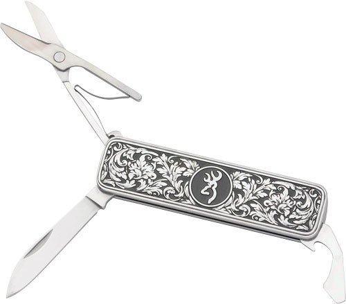 BROWNING KNIFE MORGAN FOLDER - MULTI FUNCTION SCROLL ENGRAVED
