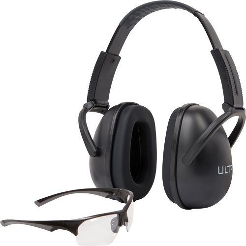 ULTRX BLOCKER EAR & EYE COMBO - 23DB BLACK MUFF/CLEAR EYES