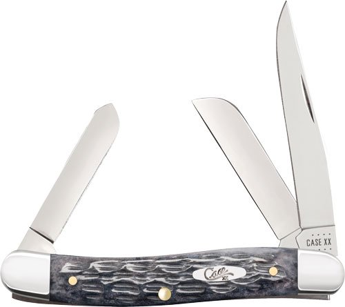 CASE KNIVES POCKET WORN GRAY - BONE CRANDALL JIG MED STOCKMAN