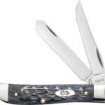 CASE KNIVES POCKET WORN GRAY - BONE CRANDALL JIG MINI TRAPPER