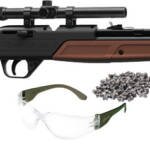 CROSMAN 760 PUMPMASTER RIFLE - BB/177 W/4X SCOPE GLASSES AMMO