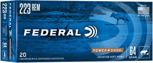 FEDERAL POWER-SHOK 223 REM - 64GR SP 20RD 10BX/CS