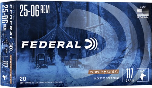 FEDERAL POWER-SHOK 25-06 REM - 117GR SP 20RD 10BX/CS