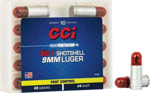 CCI SHOTSHELL 9MM LUGER 53GR - #4 SHOT 10RD 20BX/CS