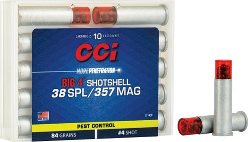 CCI SHOTSHELL 38/357 84GR - #4 SHOT 10RD 20BX/CS