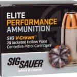 SIG AMMO 40SW 165GR ELITE - V-CROWN HP 20RD 10BX/CS