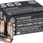 SIG AMMO 9MM 115GR ELITE - V-CROWN 365 JHP 20RD 10BX/CS