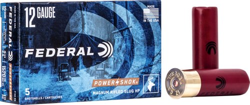 FEDERAL POWER SHOK 12GA 2.75" - 1-1/4OZ RIFLED SLUG 5RD 50BX/C