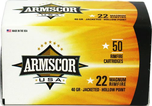 ARMSCOR 22WMR 40GR JHP 1875FPS - 50RD 40BX/CS