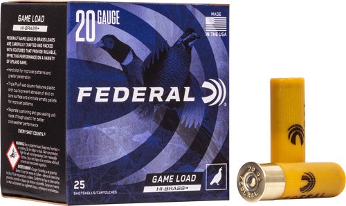 FEDERAL GAME LOAD 20GA 2.75" - 1OZ #4 25RD 10BX/CS
