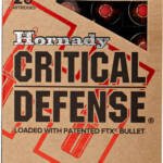HORNADY CRITICAL DEFENSE 40 SW - 165GR FTX 20RD 10BX/CS