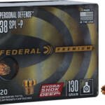 FEDERAL 38 SPECIAL+P 130GR - HYDRA-SHOK JHP 20RD 10BX/CS