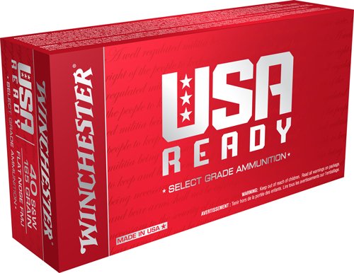 WINCHESTER USA READY 40 SW - 165GR FMJ-MATCH 50RD 10BX/CS
