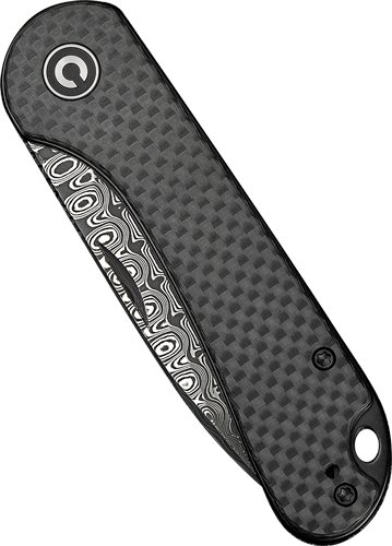 CIVIVI KNIFE ELEMENTUM SLIP - JOINT 2.9" CRBN FBR/DAMASCUS