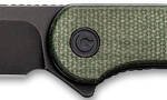 CIVIVI KNIFE ELEMENTUM 2.96" - GREEN MICARTA/BLACK D2 CLAM PK