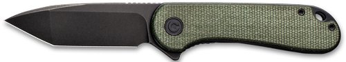 CIVIVI KNIFE ELEMENTUM 2.96" - GREEN MICARTA/BLACK D2 CLAM PK