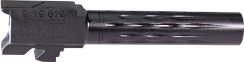 FAXON FITS GLOCK 19 BARREL 9MM - FLAME FLUTED NON THREADED BLK