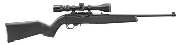 RUGER 10/22 22LR 18.5" - BLACK POLYMER STOCK W/SCOPE
