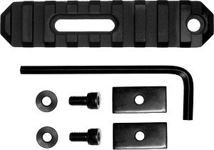 GROVTEC RAIL SECTION STOCK AR - 3.8" 9 SLOT ALUMINUM BLACK