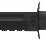KA-BAR FIGHTING/UTILITY KNIFE - 7" SERR W/PLASTIC SHEATH BLACK