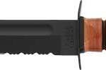 KA-BAR FIGHTING/UTILITY KNIFE - 7" SRRTD W/LTHR SHTH US ARMY